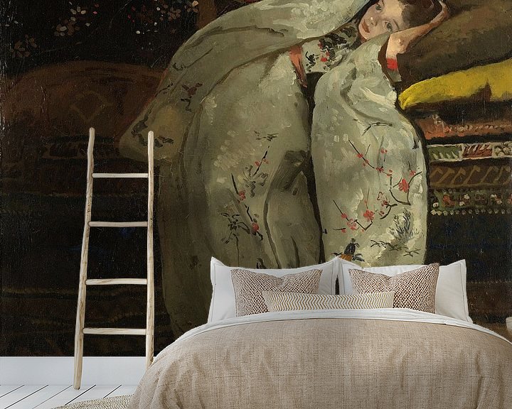 Meisje in witte kimono, Breitner op canvas, behang, poster en meer